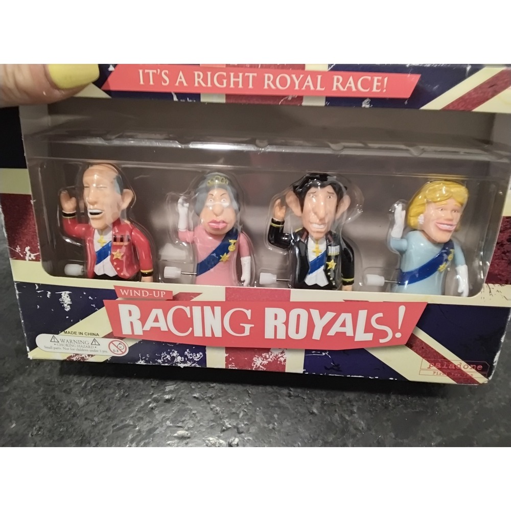 Paladone Wind-Up Racing Royals 4-Piece Figurine Set British Royal Family Novelty - Picture 4 of 4